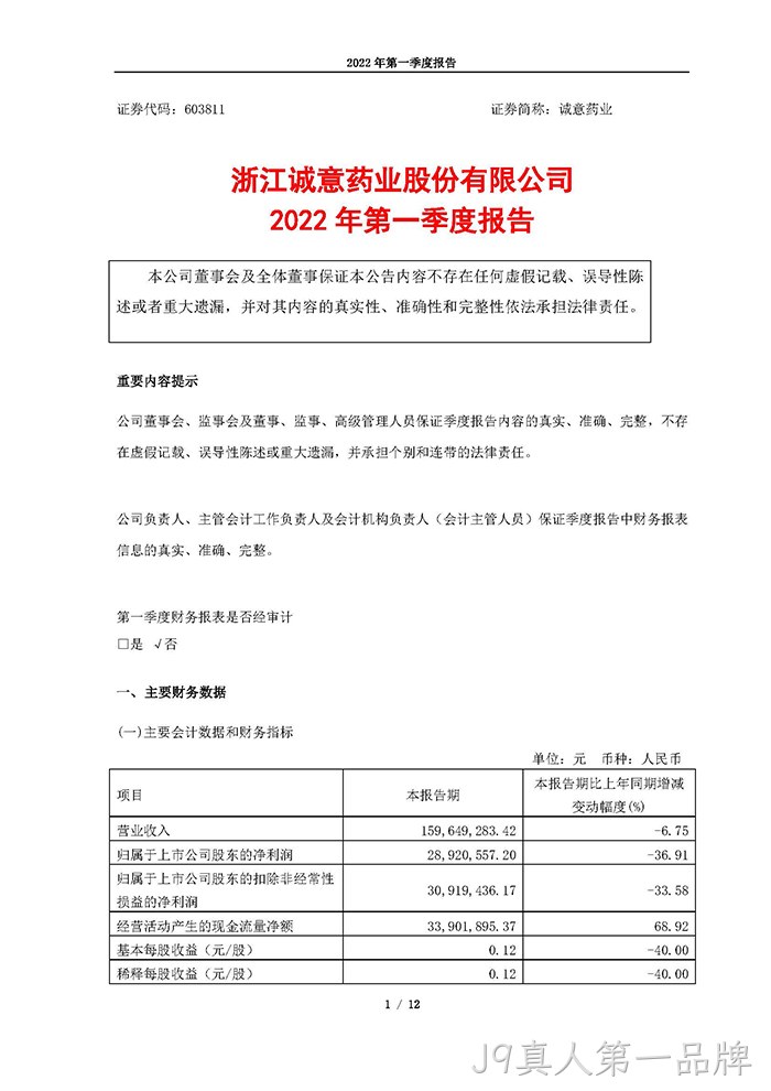J9真人第一品牌2022年第一季度报告_页面_01
